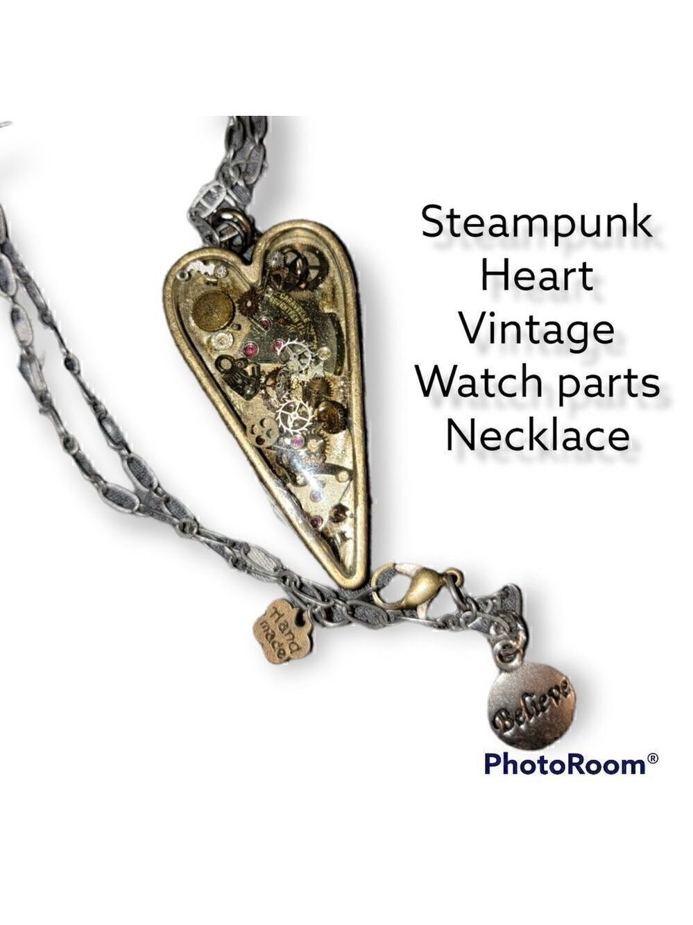 Vintage Heart Watch Part Necklace #N22